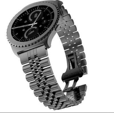 Fungus - Smartwatch bandje - Geschikt voor Samsung Galaxy Watch 3 41mm, Active 2 - Horloge 20mm - Metaal - Vijf - Zwart