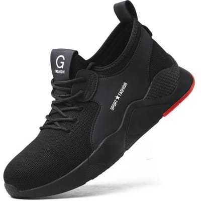 Stalen Neus Anti-verpletterende en Anti-perforatie Veiligheidsschoenen, Antislip en Ademende Arbeidsverzekeringsschoenen 38 black
