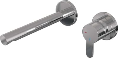 Brauer Chrome Edition Wastafelmengkraan type S4 greep inbouw ronde rozetten ColdStart chroom gepolijst