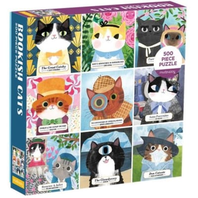 Bookish Cats 500 Piece Family Puzzle - Mudpuppy