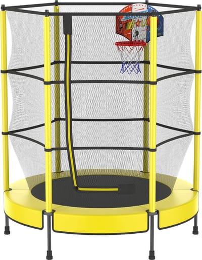 DD Kinder Trampoline - Mini Trampoline met Basketbalring- Klein Trampoline - Inclusief Net