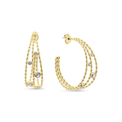 8CE-70661 - CO88 Collection – Oorbellen met cubic zirconia – goudkleurig