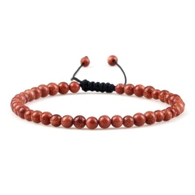 Armband - natuursteen - 4 mm - zonnesteen - 16 tot circa 21 cm - in lengte verstelbaar