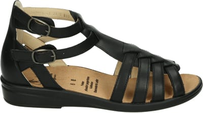 Ganter - 202871 SONNICA HS - Platte sandalenDames Sandalen - Kleur: Zwart - Maat: 37.5
