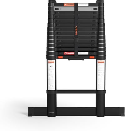 Telescopische Ladder - Aluminium Ladder - Veilig Klussen - Soft Closing Systeem - 4.40 Meter - Zwart