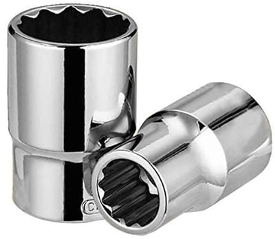 Dailygoods- Ratelsleutel 1/2 Inch - Metrische Dopsleutelset - 12-punts Stopcontacten - Chroom Vanadium Staal - Compact Handvat - Zilver - Dopsleutel