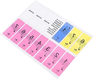 Toetsenbord Stickers - Muziek Notatie - Muziek Leren - Genummerde Noten - 88 Toetsen - Kleurrijk