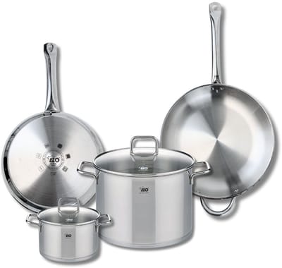 Set van 2 Bakpannen 28 en 32 cm en 2 Kookpotten 16 en 26 cm Elo Profi Citrin
