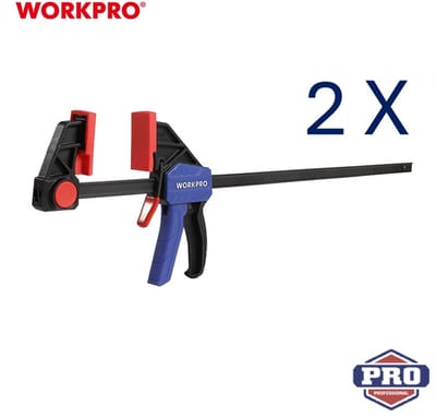WORKPRO WP201027 – Snelspan Lijmklem – 450 mm – Omschakelbaar naar Spreider – Versterkt Nylon – 68 kg Klemdruk – Eenhandsklem