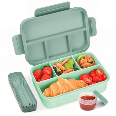 Lunchbox Bento Box - Lekdicht met vakken - Voor kinderen en volwassenen - 1300ML