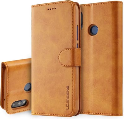 LC.IMEEKE Luxe Book Case - Geschikt voor Huawei P20 Lite Hoesje - Bruin