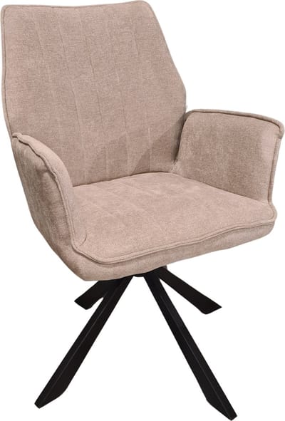 Eetkamerstoel Scott - 360° draaibaar - Storm Stof - Beige