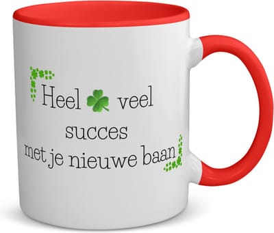 Akyol - afscheid collega cadeau - koffiemok - theemok - rood - Collega - collega mok met opdruk - collega kado - collega afscheid - collega cadeautjes - collega cadeautjes verjaardag - leuk kado om te geven - 350 ML inhoud
