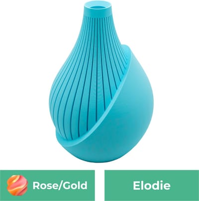 Elodie moderne vaas – Decoratieve vaas - Roze / Goud - 3d geprinte vaas – geschikt voor droogbloemen - 20CM