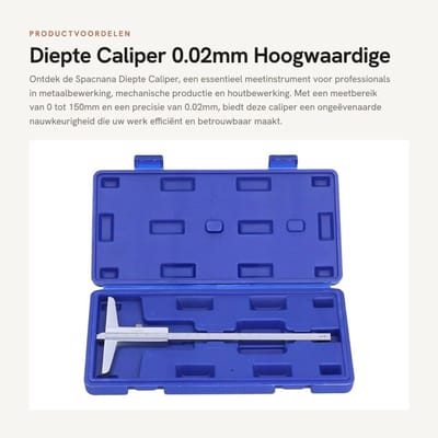 Dailygoods- Dieptemeter 0-150mm - Hoogwaardige Precisie - Compact - Lichtgewicht - Geschikt voor Metaalbewerking - Verbeterde Efficiëntie - Meetinstrument