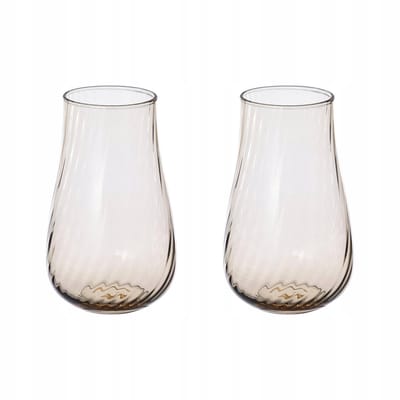 Set van 2 Merkloze Glazen Vazen - Jasbruin, 13.5 cm