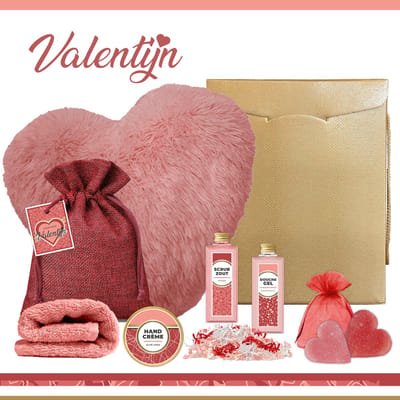 Geschenkset “Voor mijn Valentijn!” - 8 producten - 880 gram - Triomf Cosmetica | Giftset voor haar Luxe wellness cadeaubox Cadeau vrouw Verjaardag Set Valentijnsdag Geschenk Ik hou van jou Cadeaupakket Speciaal voor jou Gift Vriendin Moeder Rood