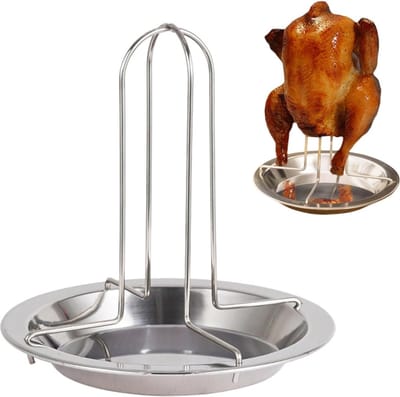 Chicken Grill Stand - Stainless Steel Chicken Holder - Non-Stick Chicken Turkey Casserole voor Grilling - Baking - Koken - BBQ Beer Can Kookaccessoires voor Kamperen