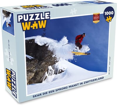 Puzzel Skiër die een sprong maakt in Zwitserland - Legpuzzel - Puzzel 1000 stukjes volwassenen