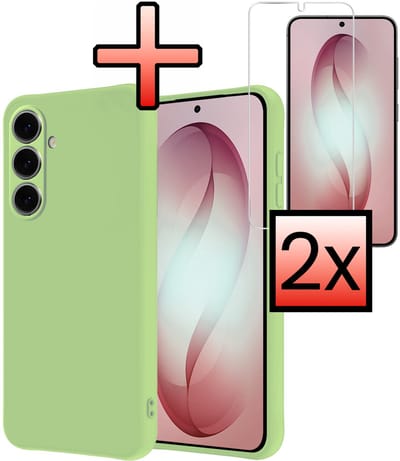 Hoesje - Met 2x Screenprotector - Geschikt voor Samsung Galaxy S26 - Sterk & Shockproof - Back Cover - Siliconen Case - Telefoon Hoes - Groen