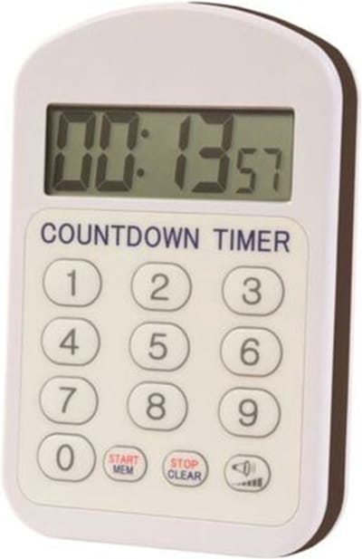 ETI/Thermoworks - Waterdichte Timer / Kookwekker - IP65 - Grote Toetsen - Digitaal & Magnetisch