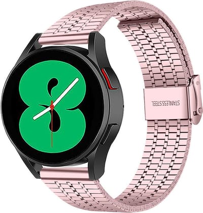 Strap-it Luxe RVS horlogeband - geschikt voor Samsung Galaxy Watch 7 (40 & 44mm) / Galaxy Watch 6 (Classic) / Galaxy Watch 5 / Watch 5 Pro / Watch 4 (Classic) / Watch FE - metalen bandje geschikt voor Galaxy Watch 4-5-6 alle varianten - roze