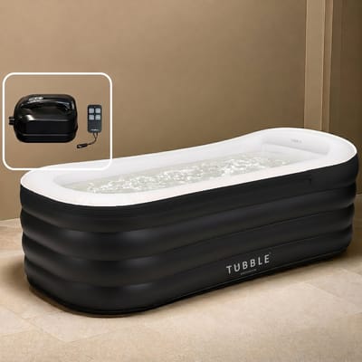 Tubble® Cuzi Jacuzzi Opblaasbaar - Black Onyx - 255L - Opvouwbaar Bad met Bubbelbad-Functie - Whirlpool Opblaasbaar voor Binnen en Buiten - Home Spa - Ijsbad - Hottub