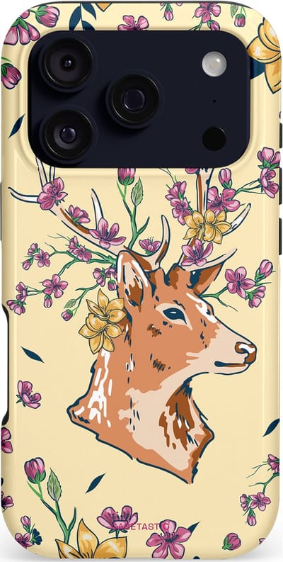 Casetastic hoesje geschikt voor Apple iPhone 17 Pro - MagSafe - Dubbellaagse bescherming - Woudwonder - Fashion Case - Crème Saliegroen