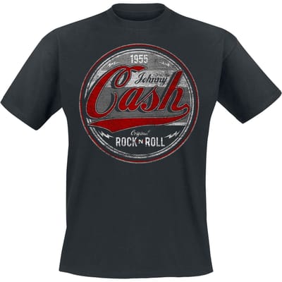 Johnny Cash T-shirt - Original Rock n Roll Red/Grey - S tot 4XL - voor Mannen - zwart