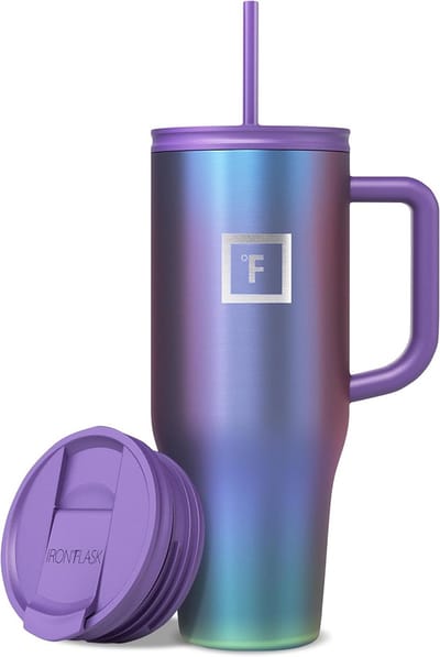 Geïsoleerde Mok met Rietje en Flip-Dop Deksels - Draagbare Reismok voor Warme en Koude Dranken - Lekvrij - 40 oz