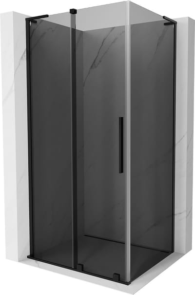 Mexen Velar L schuifbare douchecabine 90 x 70 , grafiet, zwart - 871-090-070-43-70