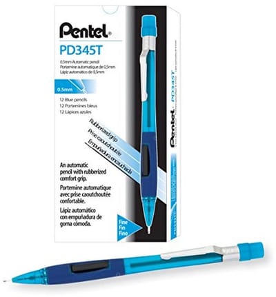 Vulpotlood met 0,5 mm vulling - Transparant en Blauwe Schacht - 12 Stuks
