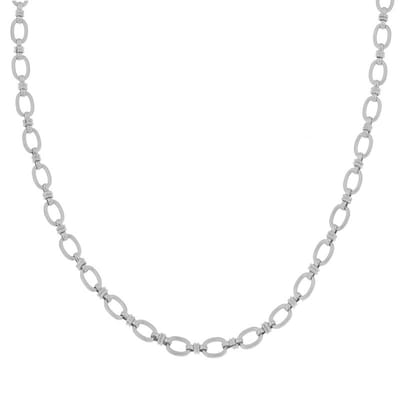 Essentialistics - Ketting basic geschakelde ovaaltjes - Volwassenen - Zilverkleur - Stainless steel (verkleurt niet) - Verlengkettinkje