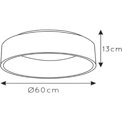 Lucide TALOWE LED - Plafonnière (Plafondlamp) - Ø 60 cm - LED Dimbaar - 1x42W 3000K - Wit