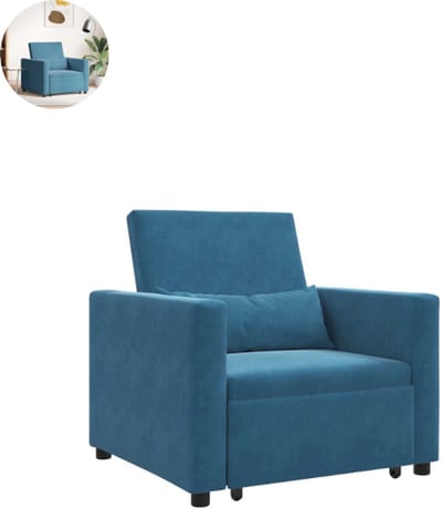 Slaapstoel - Uitklapbaar - Slaapbank - Logeerbed - Zetelbed - Slaapfauteuil - Vouwbed - 1 persoons - Zeer comfortabel - Blauw