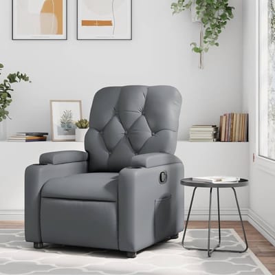 Comfortabele Relaxstoel - Fauteuil Ligstoel - Ontspannen Thuis - Handmatig Verstelbaar - 135 Graden Verstelbaar - Grijs