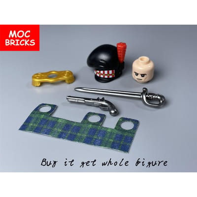 MOC Blokken Legioenscommandant Napoleontische Oorlogen Figuur Bouwstenen Leger Zwaard Pistool Militaire Wapens Accessoires Kinderspeelgoed