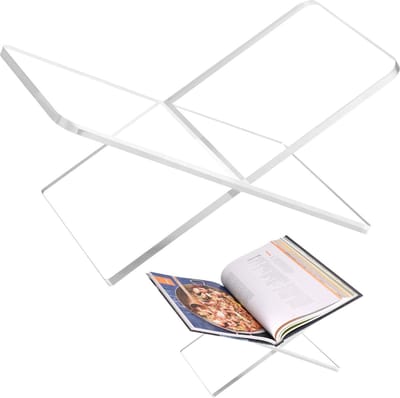 Acryl Boekenhouder 28 x 17 x 15 cm Grote Boek Display Stand voor Kookboek Art Book Bijbel Gastenboek - 2-delige salontafel boekenstandaard om te lezen - helder transparantie