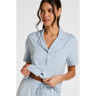 Hunkemöller Essential Jersey Short-Sleeved Jacket Blauw