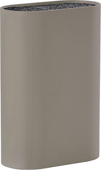 Zone Denmark Singles Messenblok - Mes Houder - Universeel - 17 x 9 x 24 cm - Taupe - kunststof - koken - keuken - keukenmesassecoires - ovaal