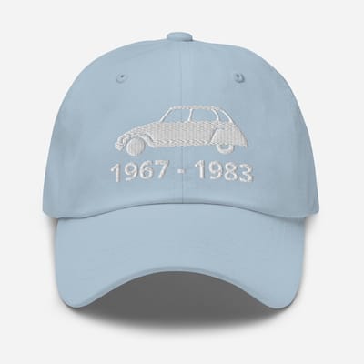 De2pktjes - Geborduurde Citroën Dyane pet met productieperiode - L.Blauw