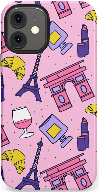 Casetastic Hoesje Geschikt voor Apple iPhone 12 Mini - Stijlvolle Beschermende Duo-layer Case - Trip to Paris
