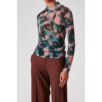 Paul Smith Knitted Sweater High Neck Petrol Green Maat: M | Longsleeves Outlet | Dames | Groen