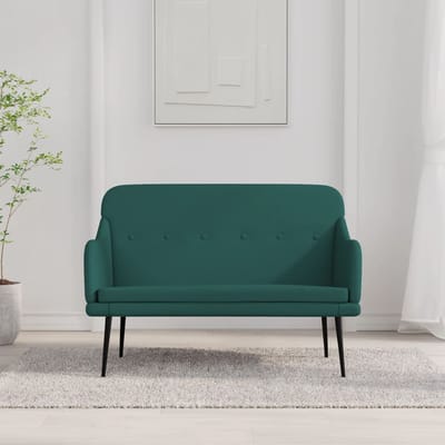 vidaXL - Bankje - 110x76x80 - cm - stof - donkergroen