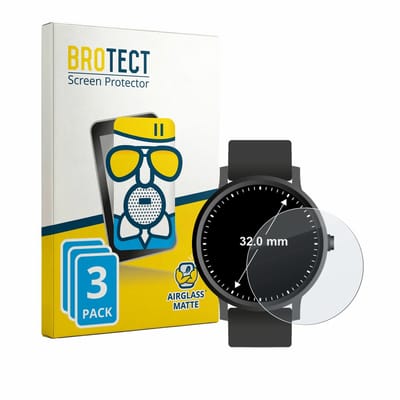 BROTECT - Screenprotector voor Horloges (Rond, ø: 32 mm) - Folie Beschermfolie Beschermglas matte 3 Stuks