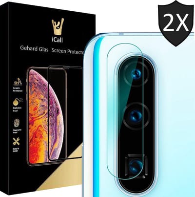 Camera Lens Screenprotector geschikt voor Huawei P30 - Tempered Glass Gehard Glas - 2 Stuks