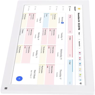 Planificateur Mural 15,6 Pouces Calendrier Numérique Tableau des Tâches Écran Tactile Intelligent Interactif pour les Horaires Familiaux Mur Type 1 white