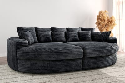 Bigsofa Zitbank Romantico Cosy Antraciet - Bank Chillsofa XXl in Extra dik Corduroy Ribstof - Zetelsenbedden / Zitbanken Hoekbanken en Hoeksalons Big sofa