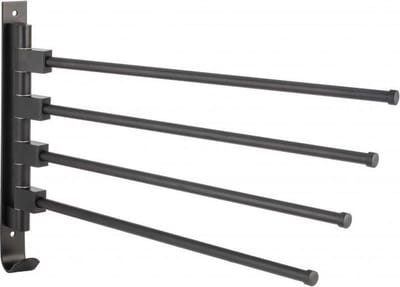 Viking Choice Handdoekhouder Wandmontage Zwart - 38,5x24 cm - Draaibaar Design