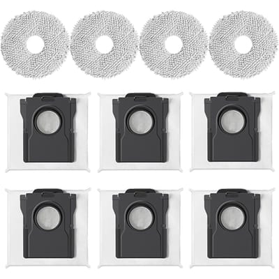 Stofzuigerzakken Dreame X40 X30 Set 6 zakken 4 stofzuigeraccessoires Robot Dreame reserveonderdelen Microvezel dweilpads Stofzuigerfilters L10s dweilpads